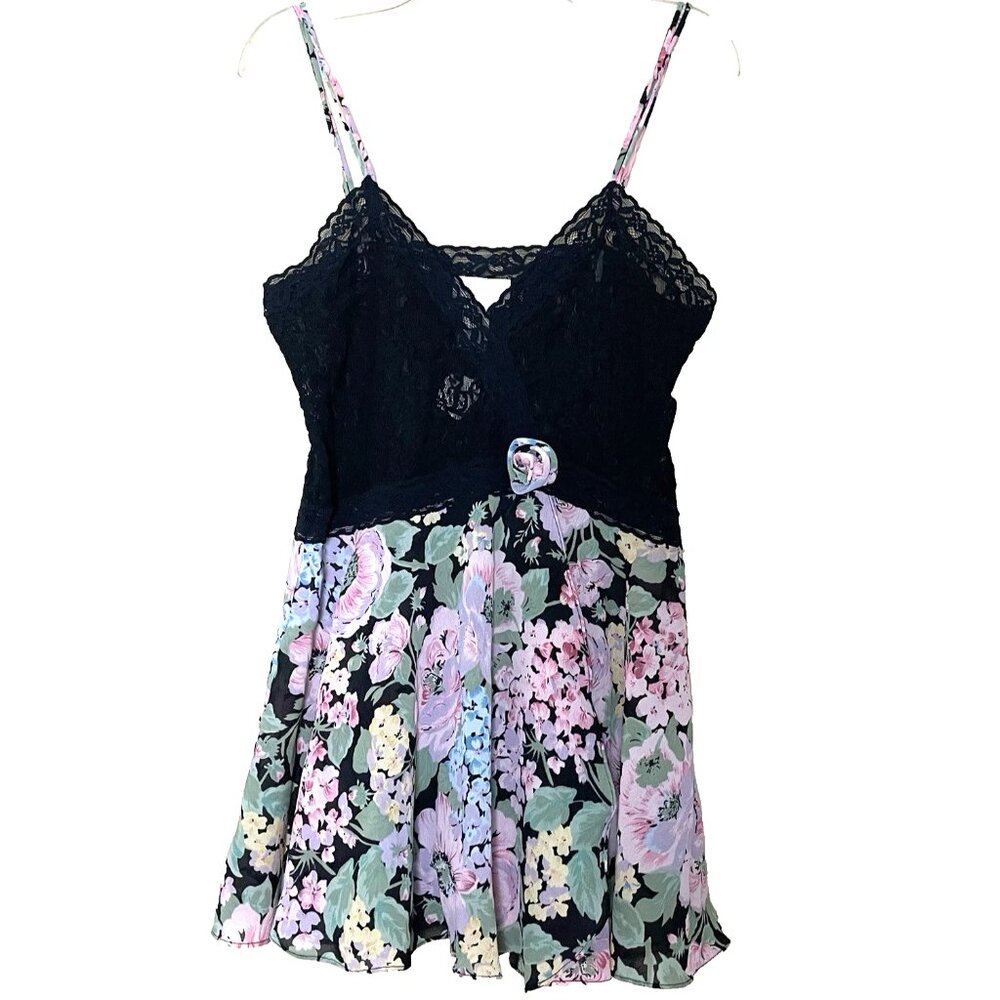 Vintage Victoria's Secret Lace Baby Doll Slip Nightie Large Y2K NEW OLD STOCK